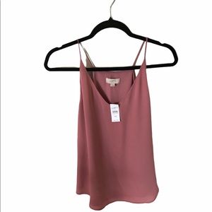 LOFT Outlet Chiffon Dusty Pink Tank Top